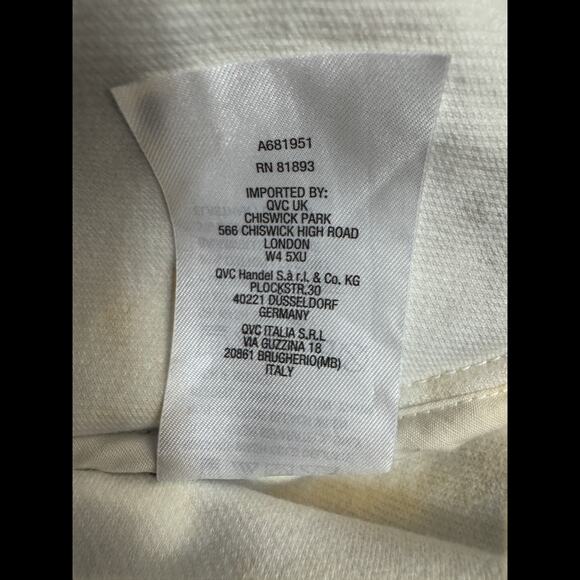 Isaac Mizrahi Live! Knit Denim Classic Slimming Blazer Cream X-Large Career - Picture 11 of 13